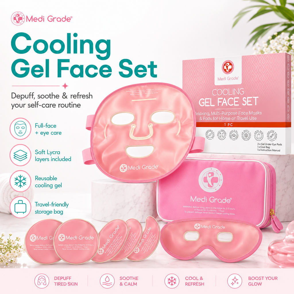 Cooling Face &amp; Eye Mask Set Pink