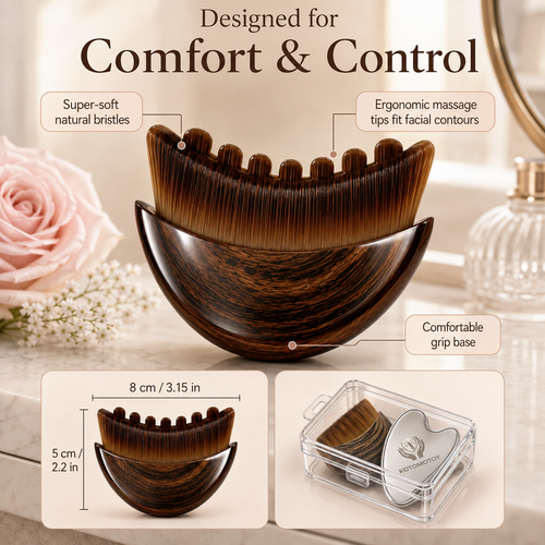 Facial Contour Massage Brush & Gua Sha Tool