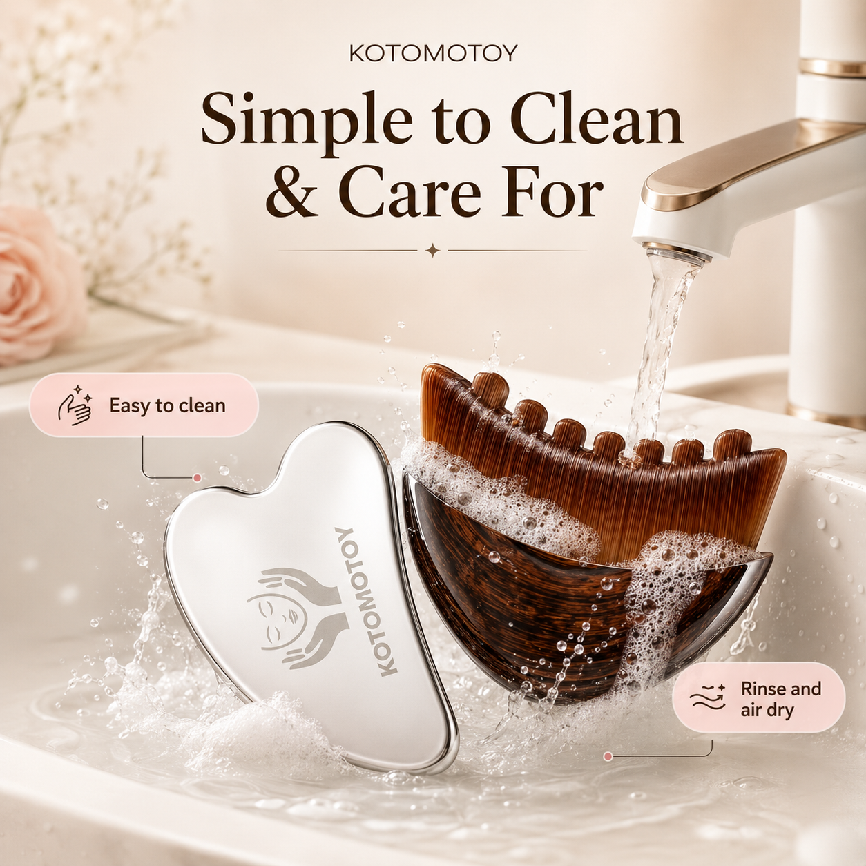 Facial Contour Massage Brush & Gua Sha Tool