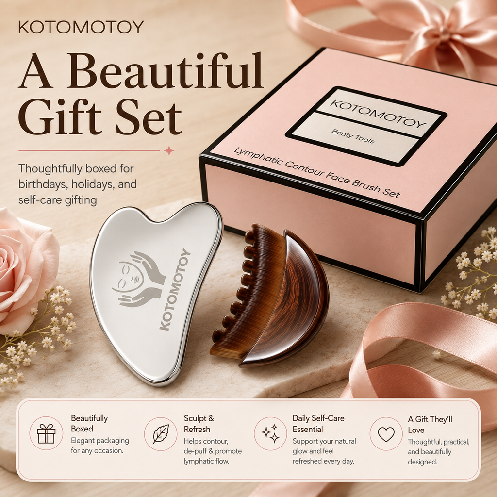 Facial Contour Massage Brush & Gua Sha Tool