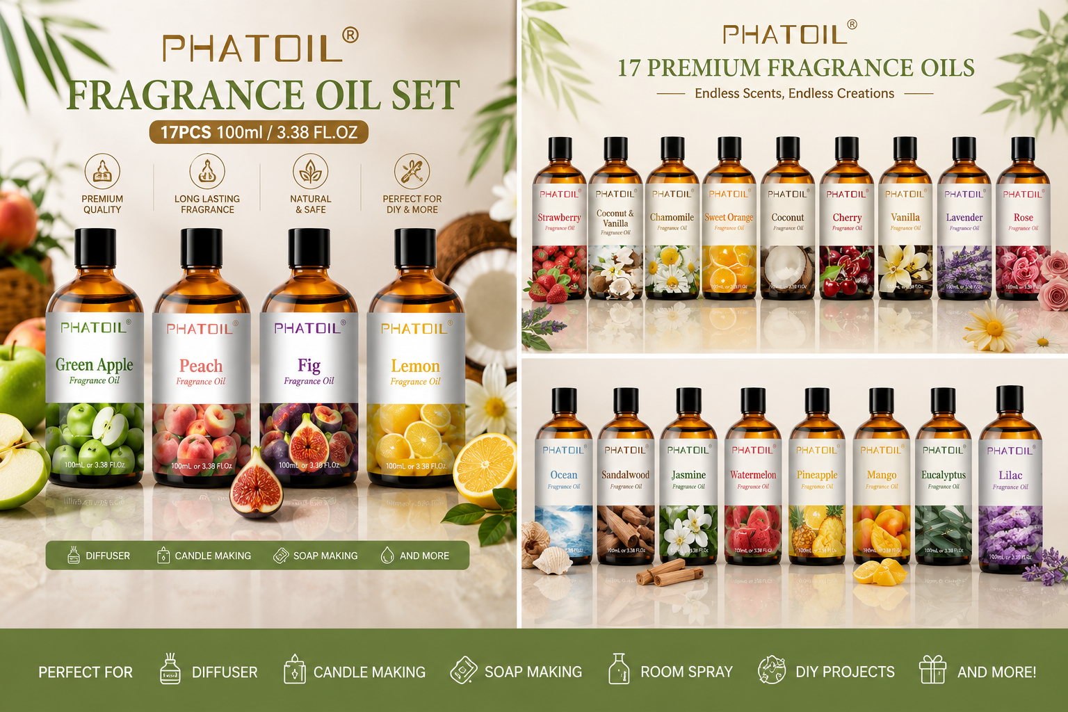 PHATOIL 100mL Fragrance Oil with Glass Dropper