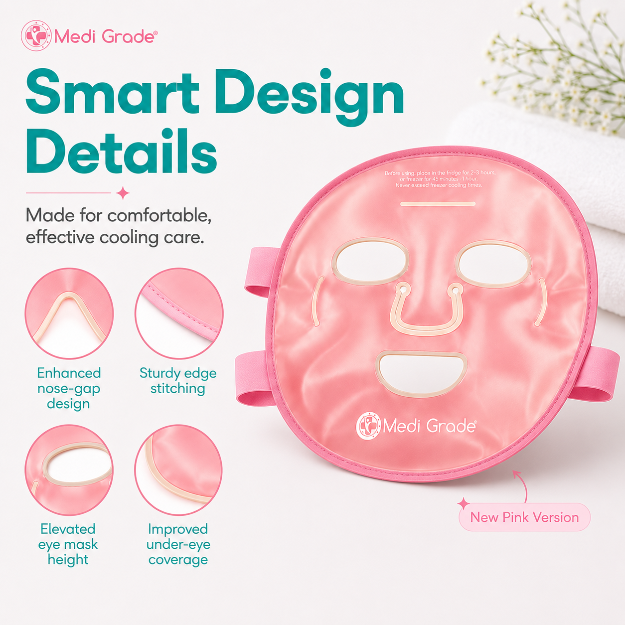 Cooling Face &amp; Eye Mask Set Pink