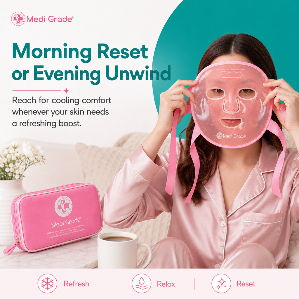 Cooling Face &amp; Eye Mask Set Pink
