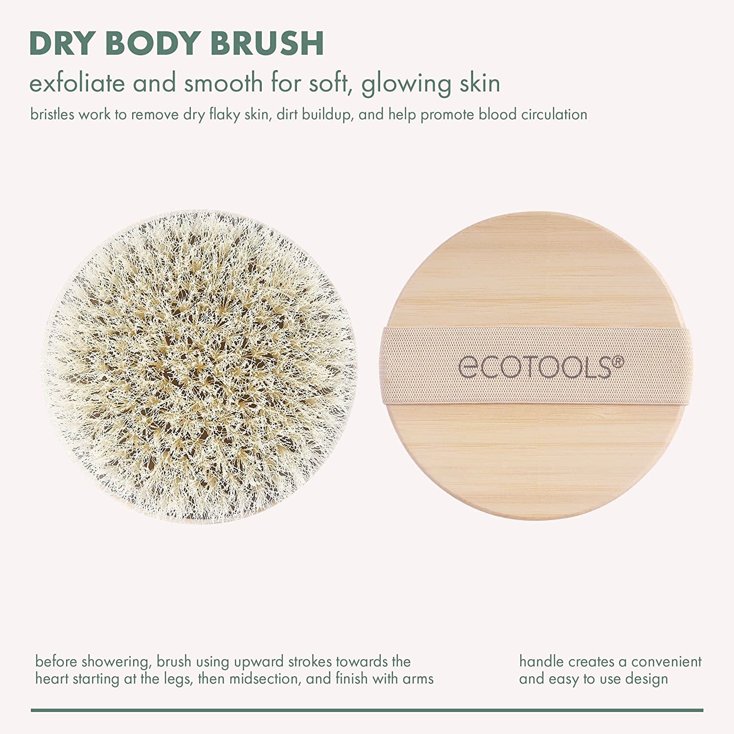 Dry Body Brush for Dry Brushing, Smooth Skin, 1 Count